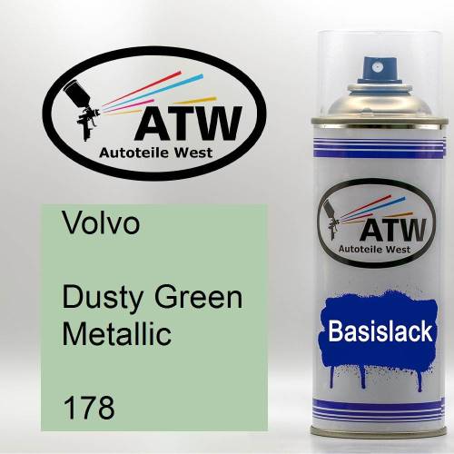 Volvo, Dusty Green Metallic, 178: 400ml Sprühdose, von ATW Autoteile West.